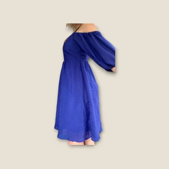 Anthropologie - NWT Women's Moulinette Soeurs Blue Puff Sleeve Dress Sz XS-M. - Picture 2 of 5